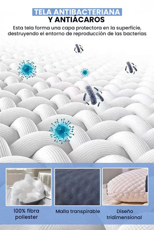 Almohada Ortopédica 3D | Con Alineación Cervical para las mejores noches de descanso.